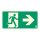Escape route to the right, Illuminated plastic sign 32x16 cm, 0.7 mm thick - IMPLASER B150