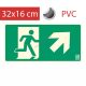 EXIT sign - Escape route, Backlit self-adhesive sign 20x10 cm - IMPLASER B150