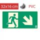 EXIT sign - Escape route, Backlit self-adhesive sign 20x10 cm - IMPLASER B150