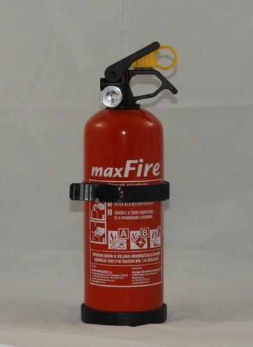 MAXFIRE 1 kg-os ABC porral oltó, poroltó tűzoltó készülék 8A 34B C ,tartóval