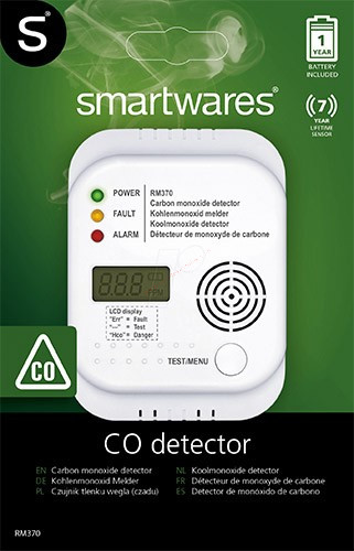 SMARTWARES CO RM370 CO detector and alarm (CO) (7years lifetime - LCD)