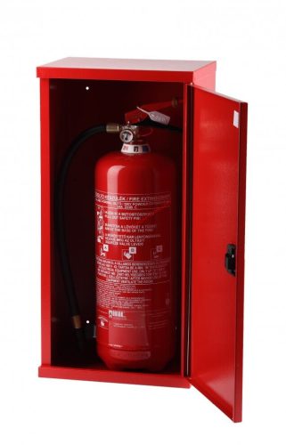 Fire extinguisher cabinet, metal, plastic lock, for 12 kg device - 720x300x250 mm
